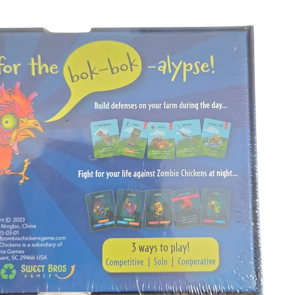Zombie Chickens Family Card Game Cooperative Competitive Solo 1-4 Players